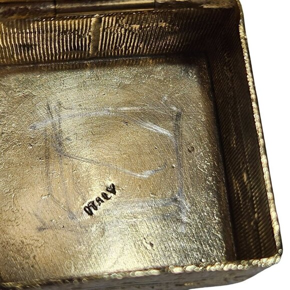 Vintage Ornate Trinket Pill Box‎ Intricate Mosac Tile Filigree Detail Italy - Picture 9 of 11